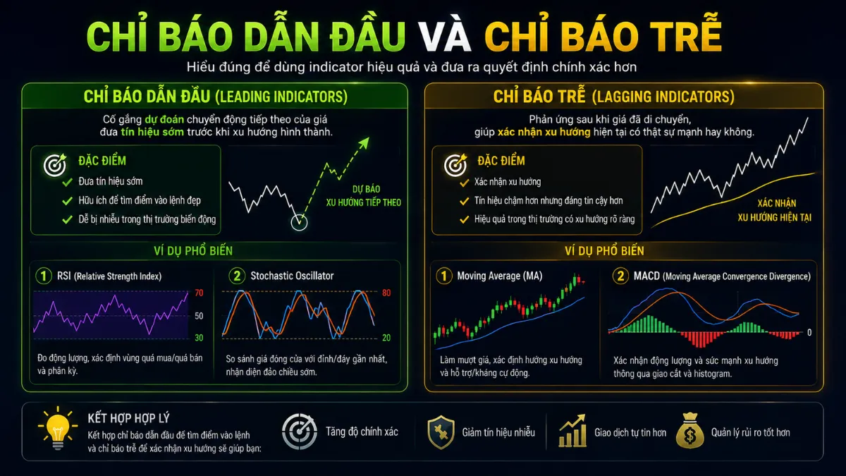 chi bao dan dau va chi bao tre trong forex 